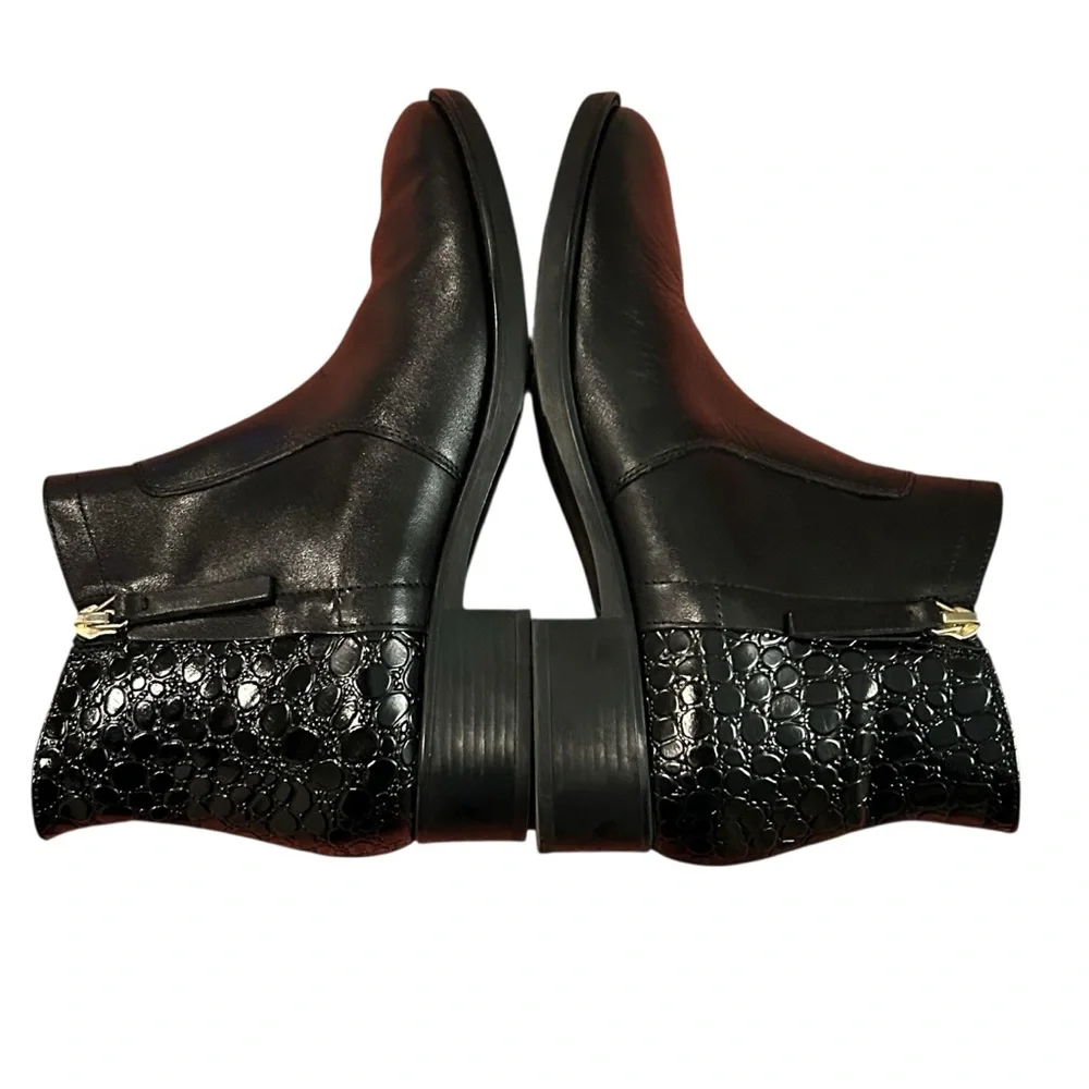 Geox Felicity black leather ankle boot sz 7.5 US or 38 EU
